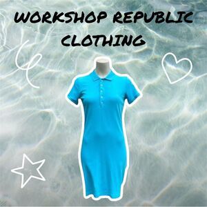 • WORKSHOP Republic Clothing • size xs • long collar bright blue dress